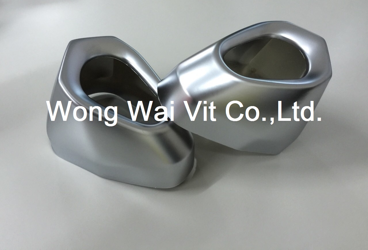 Satin chrome exhaust pipe end
